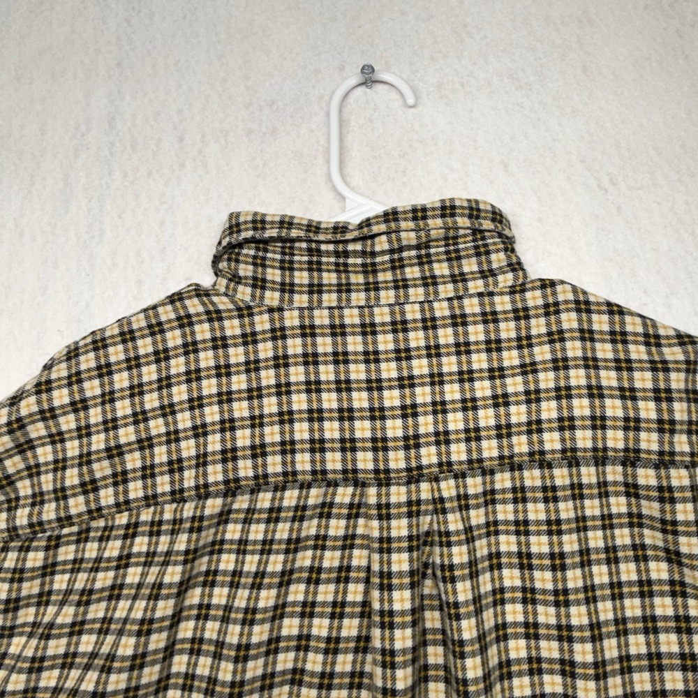 Vintage Ralph Lauren Mens L Flannel Yellow Plaid  Button Down Shirt Long Sleeve - Picture 8 of 13